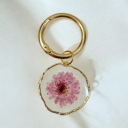 Purple Chrysanthemum Keychain