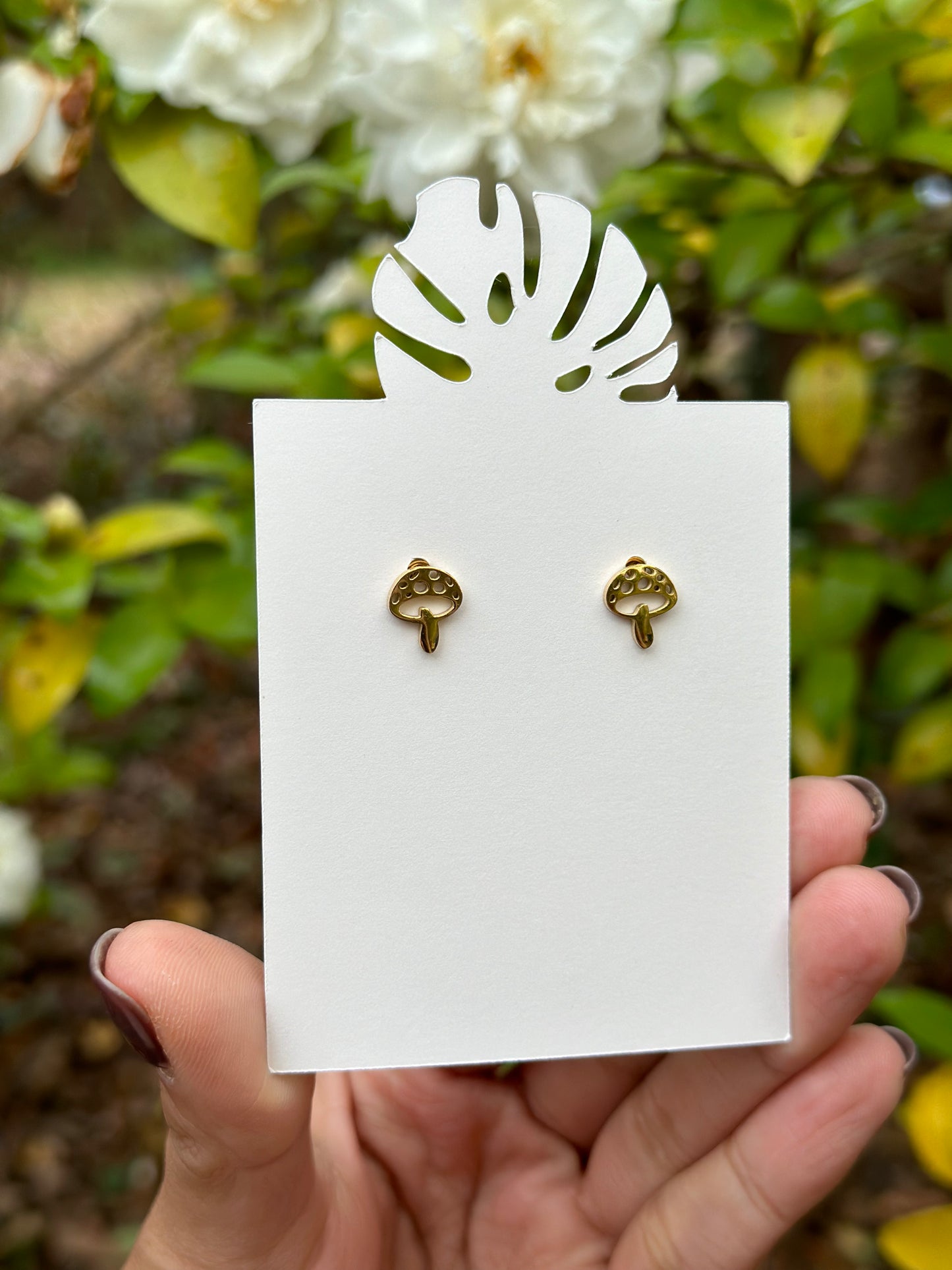 Dottie Mushroom Stud Earrings - Stainless Steel