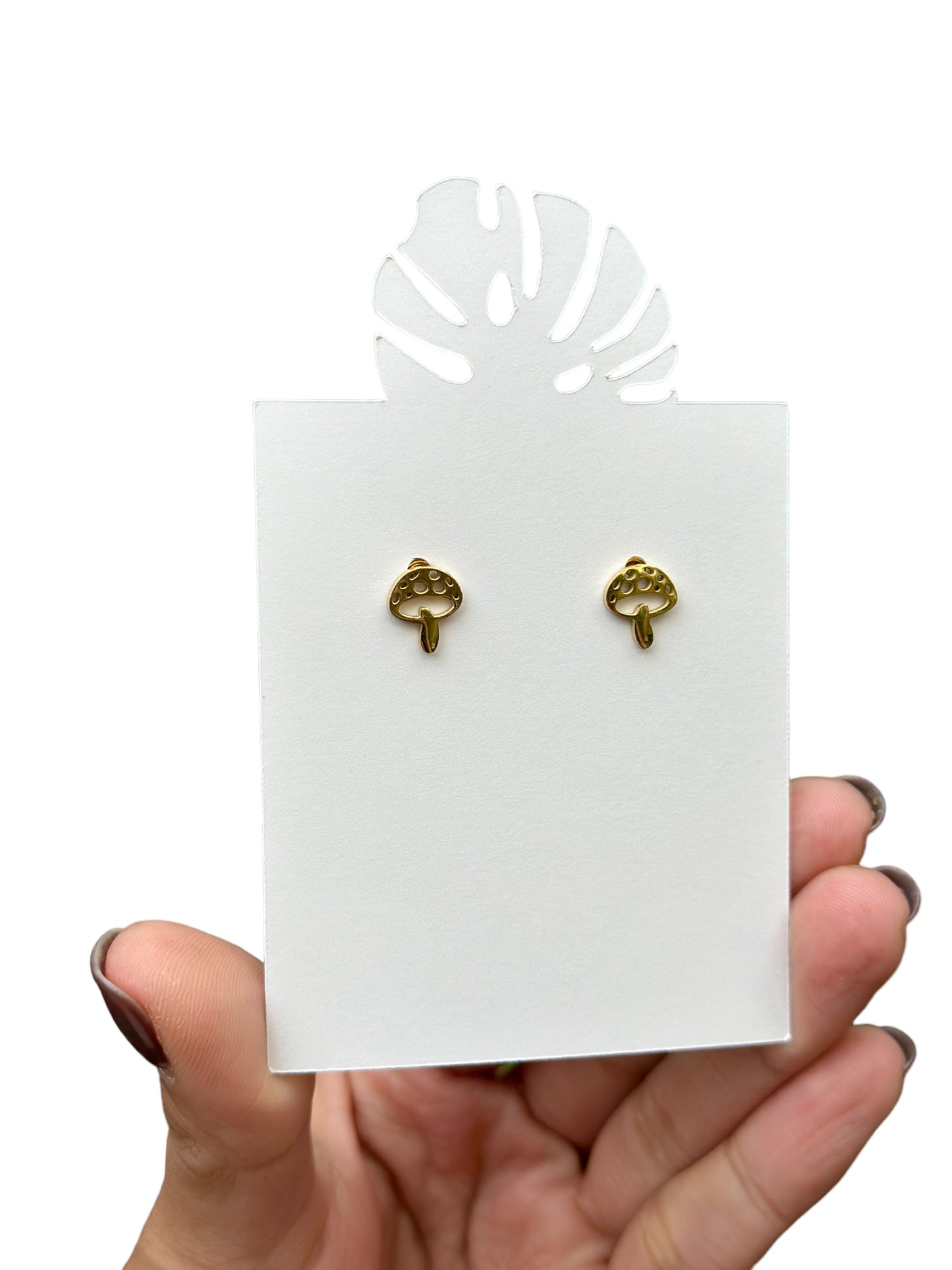 Dottie Mushroom Stud Earrings - Stainless Steel