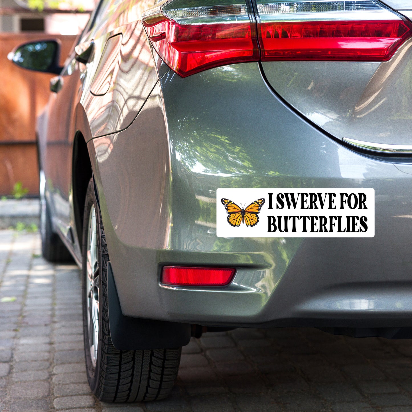 I Swerve For Butterflies Bumper Sticker