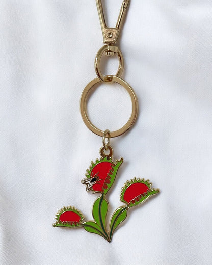 Venus Flytrap Enamel Keychain 2-inches - North Carolina native plant