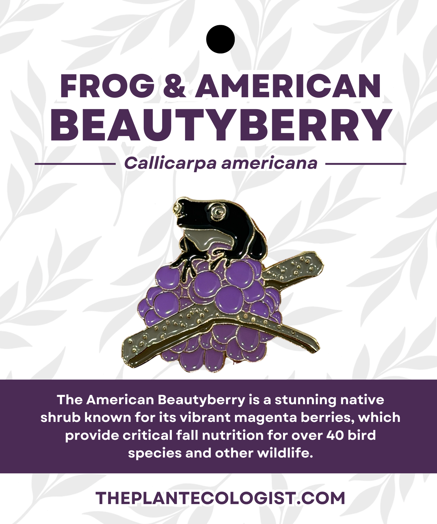 Beauty Berry & Tree Frog Enamel Pin