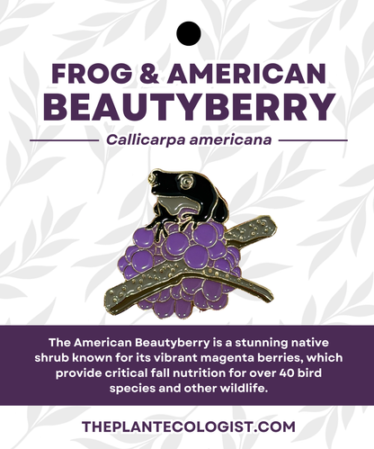 Beauty Berry & Tree Frog Enamel Pin