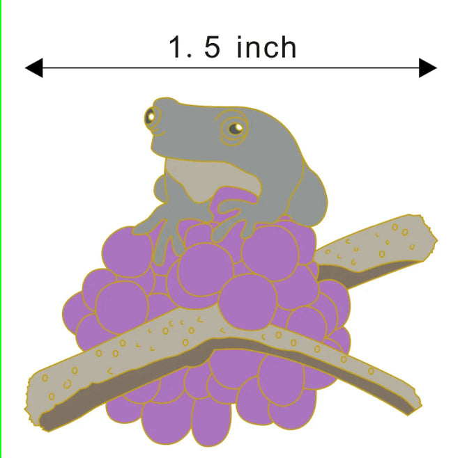 Beauty Berry & Tree Frog Enamel Pin