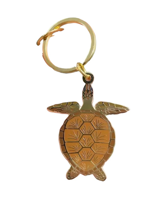 Green Sea Turtle Enamel Keychain 2-inches