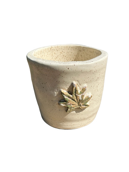Cannabis Leaf Handmade 3” Ceramic Planter