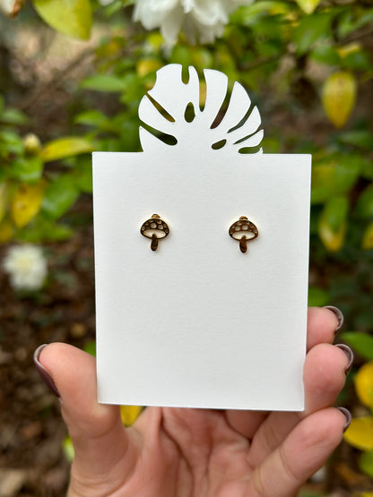 Dottie Mushroom Stud Earrings - Stainless Steel