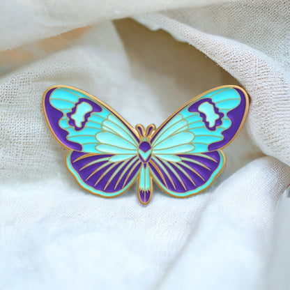 Blue Papillon Enamel Pin
