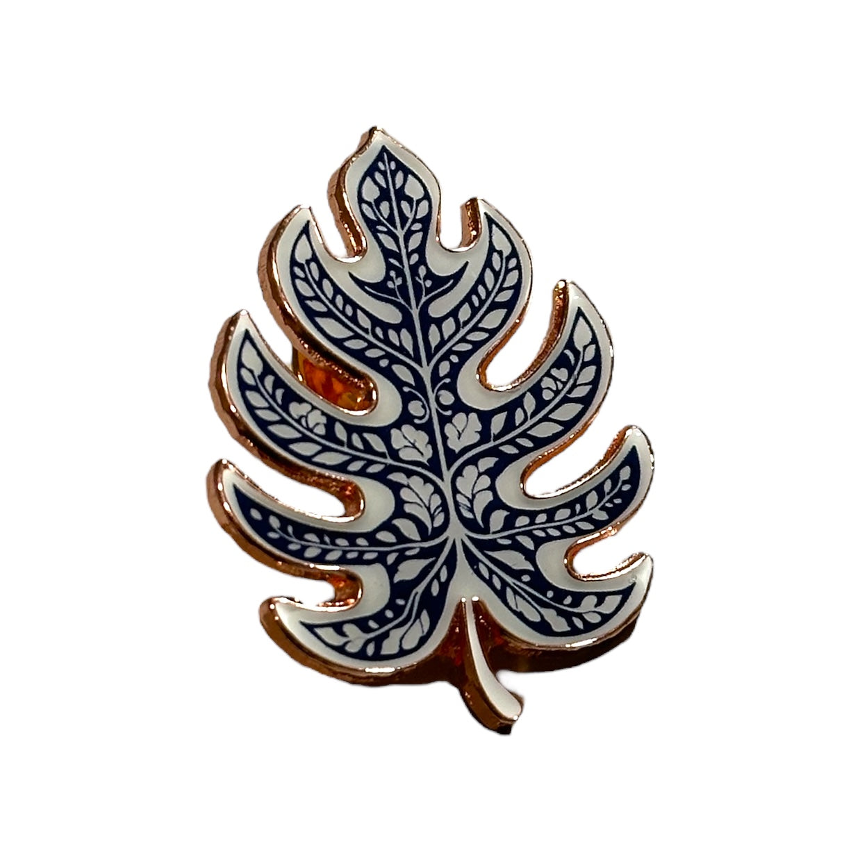 Fine Pottery Monstera Leaf Enamel Pin - Original Artwork by The Plant Ecologist, Made in the USA (1.25 inches)