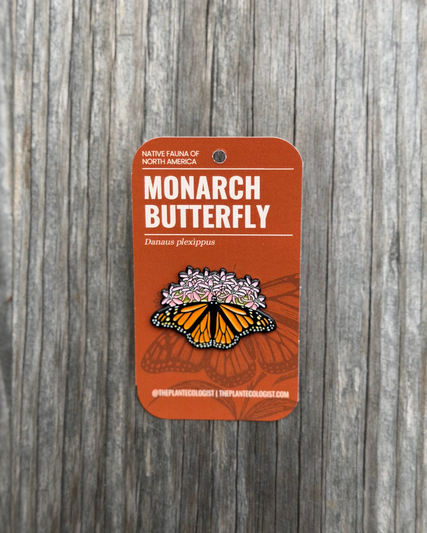 Monarch Butterly & Milkweed Enamel Pin - North Carolina Native Plant