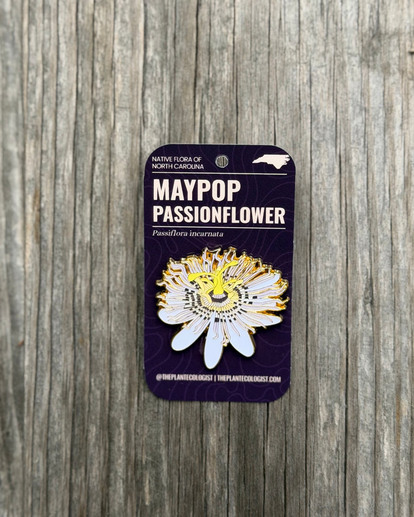 Maypop Passion Flower Enamel Pin - North Carolina Native Plant