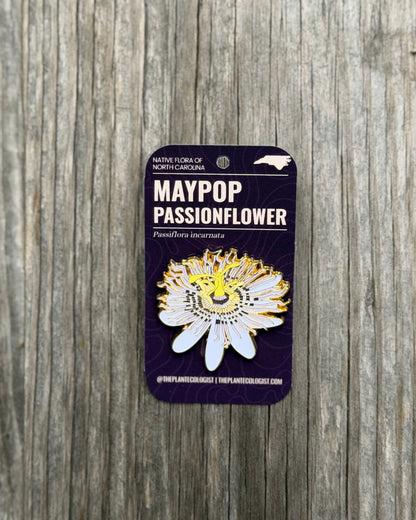 Maypop Passion Flower Enamel Pin - North Carolina Native Plant