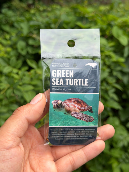 Green Sea Turtle Enamel Keychain 2-inches - North Carolina Native