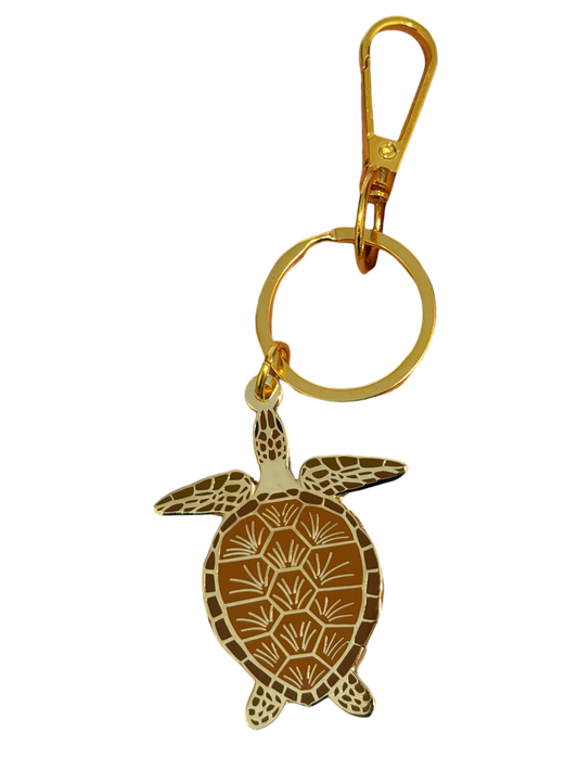 Green Sea Turtle Enamel Keychain 2-inches