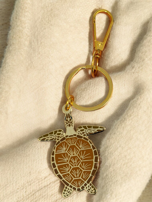 Green Sea Turtle Enamel Keychain 2-inches