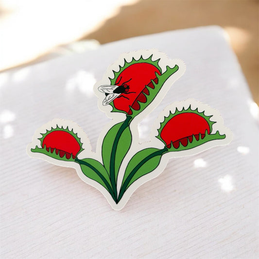 Venus Flytrap 3” Vinyl Sticker Original Art - North Carolina native plant