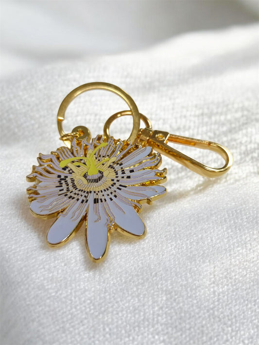 Maypop Passion Flower Enamel Keychain 1.75-inches - North Carolina Native