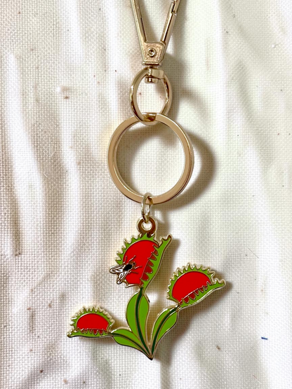Venus Flytrap Trio Gift Set - Enamel Pin, Keychain & Sticker - North Carolina Native Plant