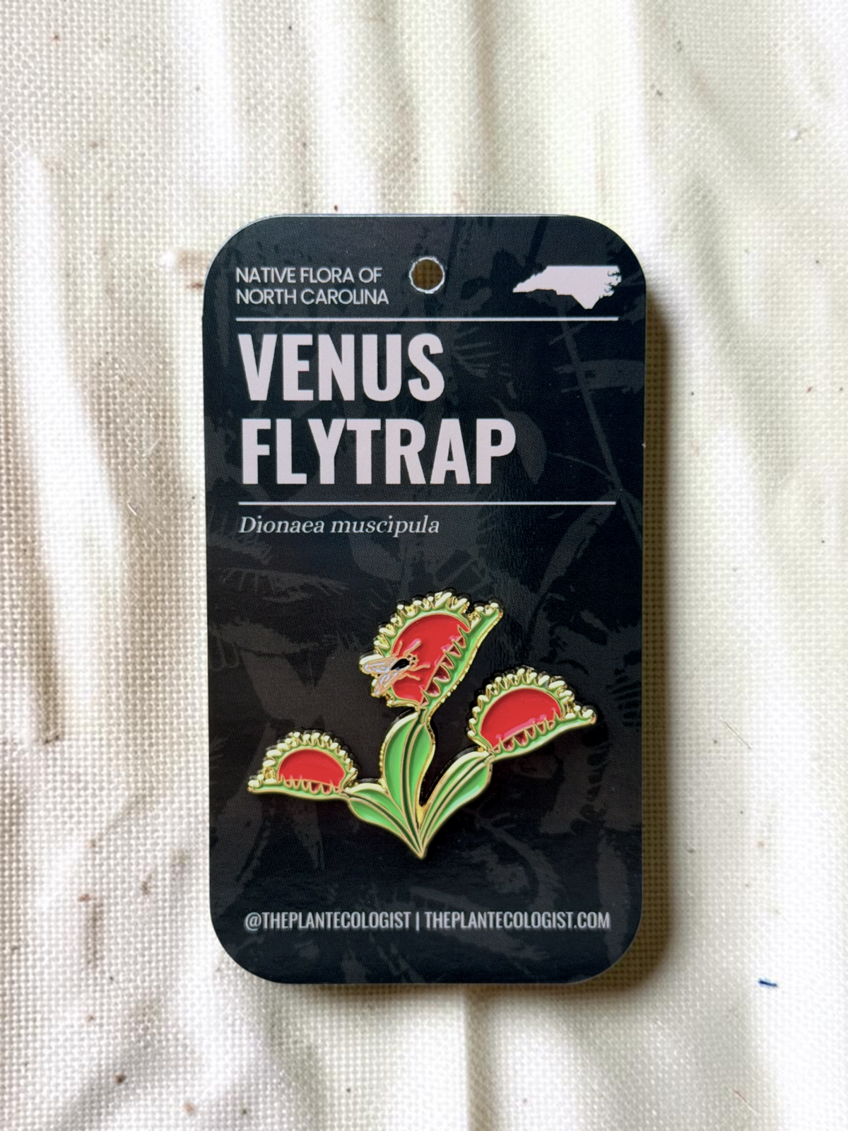 Venus Flytrap Trio Gift Set - Enamel Pin, Keychain & Sticker - North Carolina Native Plant
