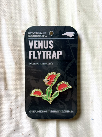 Venus Flytrap Trio Gift Set - Enamel Pin, Keychain & Sticker - North Carolina Native Plant